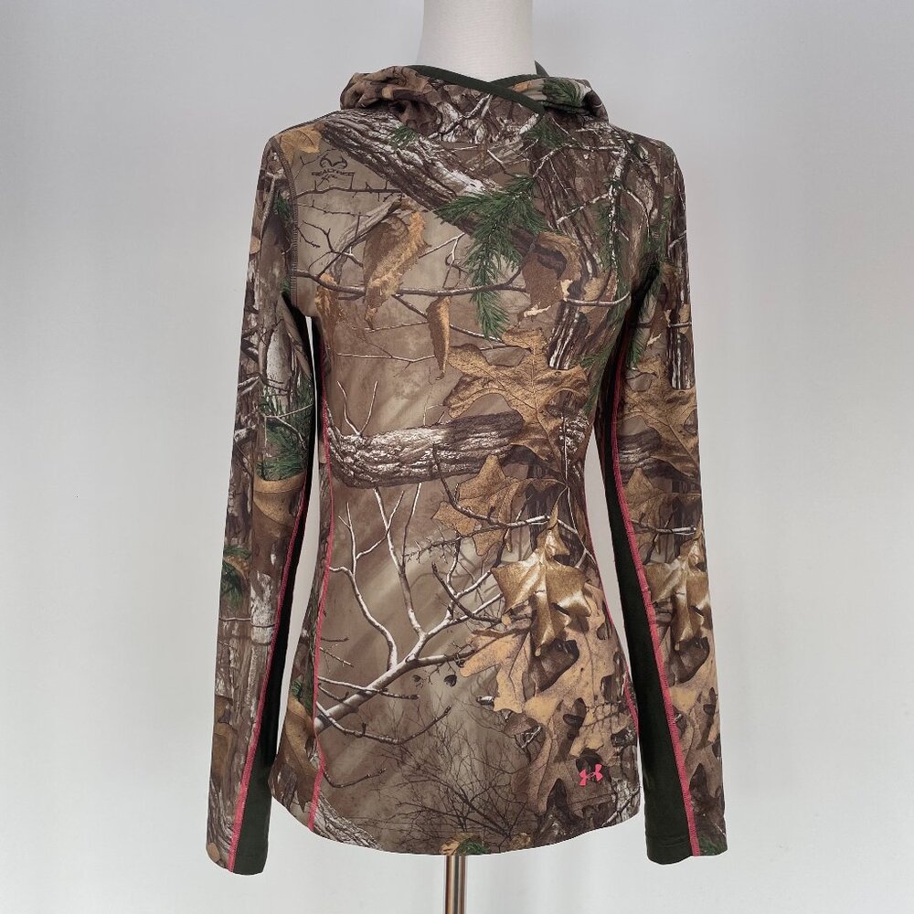 UA ColdGear Infrared Realtree Xtra Forest Camo Hoodie Athleisure Gorpcore S